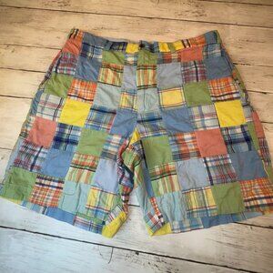 Brooks Brothers Shorts Sz 40 Patchwork Madras Plaid Preppy Colorful 9" Beachy